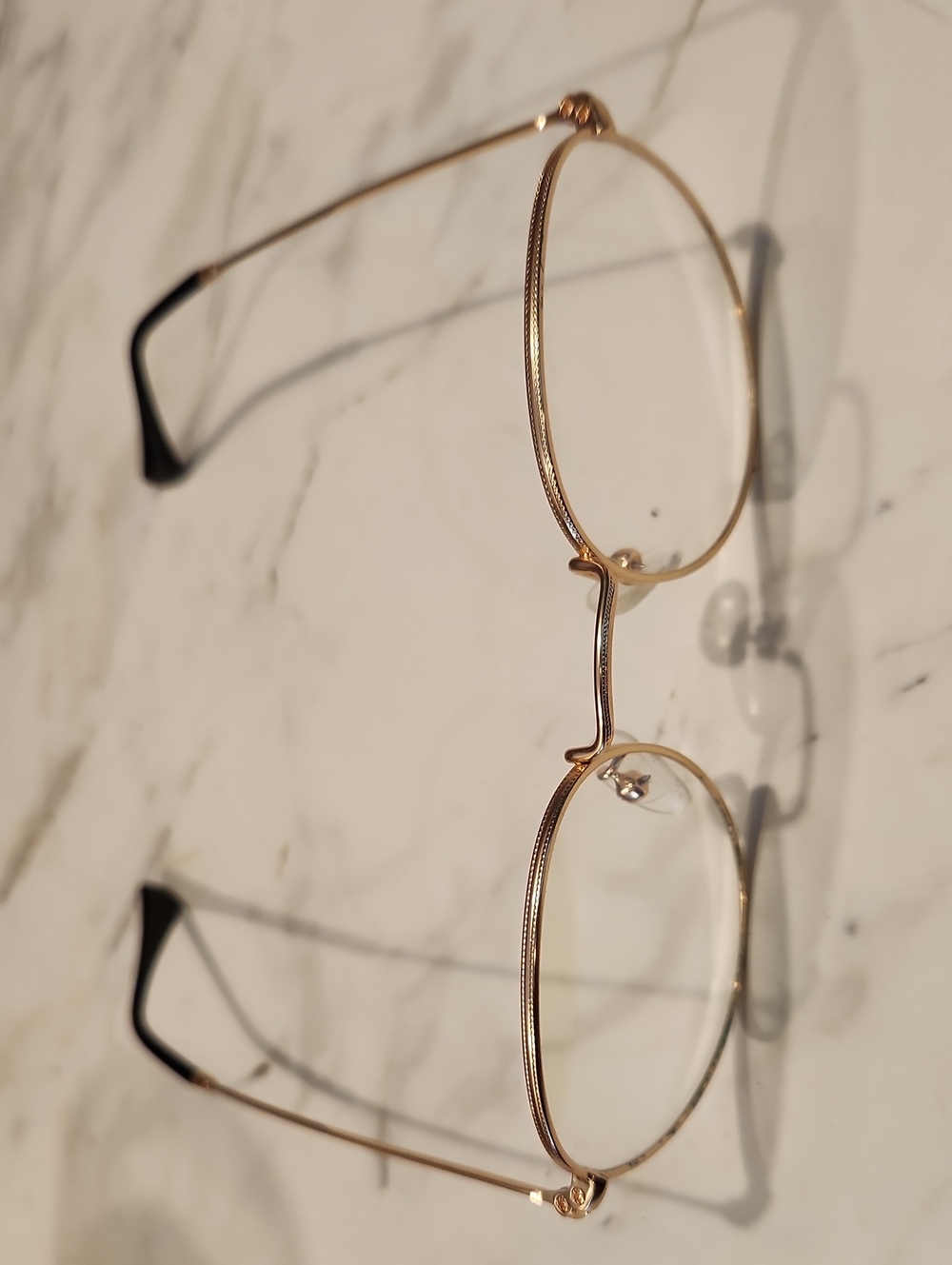 Blue Light Glasses Gold Round Metal Frame